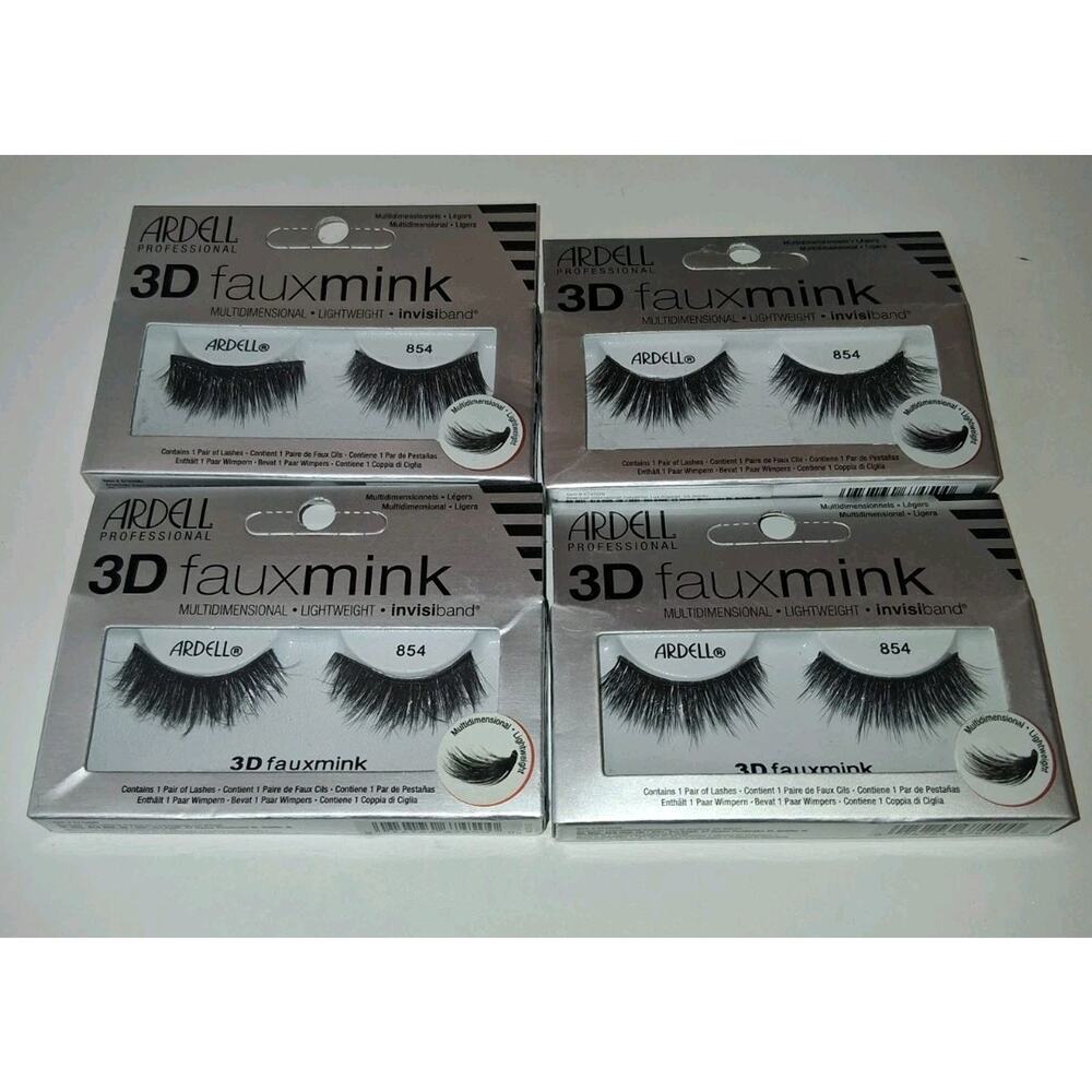 Ardell 3D False Eyelashes 863 Faux Mink 4 ct Black Flash Lashes